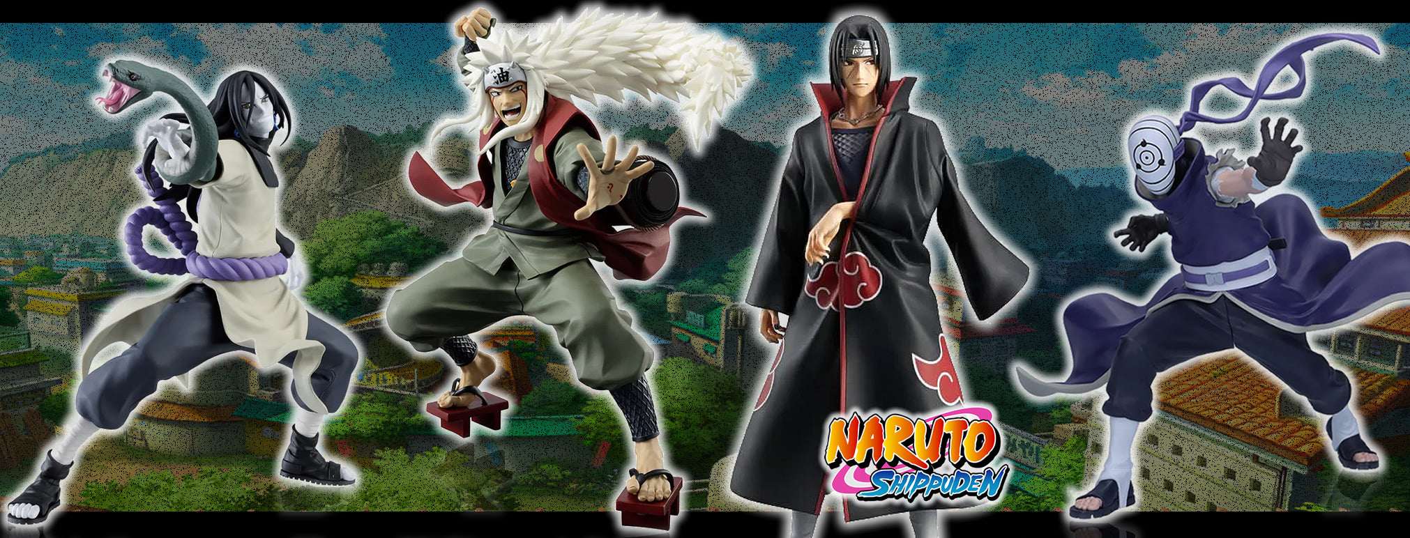 New and Upcoming Naruto Shippuden Figures from Banpresto Bandai. Orochimaru, Jiraiya, Itachi, and Madara